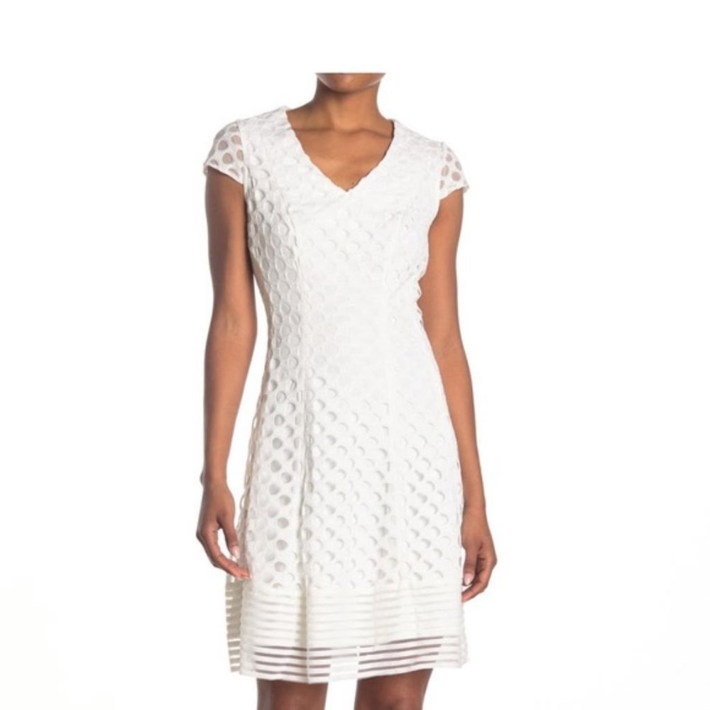 New Cap Sleeve Circle Lace Fit N Flare Dress Size 6